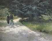 Vincent Van Gogh Public Garden with Couple and Blue Fir Tree :The Poet's Garden III (nn04) oil painting